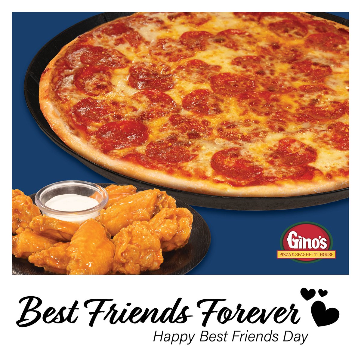 GinosPizzaWV's tweet image. What better way to celebrate National Best Friends day than with a Gino's meal that is #PerfectForSharing!
*
Check out our online ordering for some friendly shareable specials this Best Friends Day!