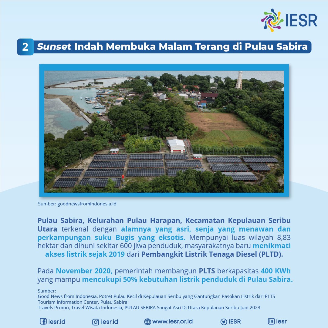 IESR's tweet photo. #Akseslistrik sebenarnya dapat dipenuhi dari berbagai #EnergiTerbarukan yang tersedia di alam seperti energi surya dan air dengan pemanfaatan #PLTS maupun #PLTMh. Kamu dapat mendorong pemerintah daerah di manapun berada untuk bangun energi terbarukan di tempat-tempat wisata! https://t.co/RP1y2iWiYm