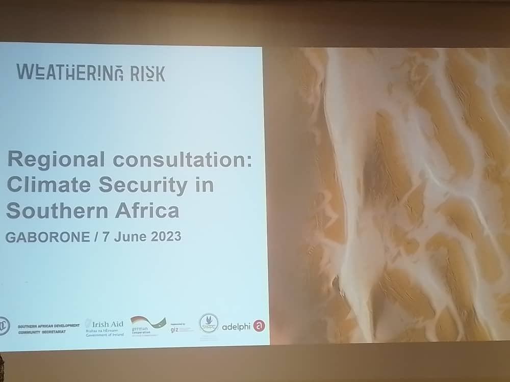SAPPCPEACE's tweet photo. HAPPENING NOW @SADC_News Mr Kambanga Head of Early Warning giving opening remarks @AUC_PAPS @SADC_News Regional #ClimateSecurity Consultation led by @adelphi_berlin in partnership with @SAPPCPEACE exploring nexus between #Climate #Peace & #Security #SADCRegion @Bankole_Adeoye https://t.co/r3RStsK4T7