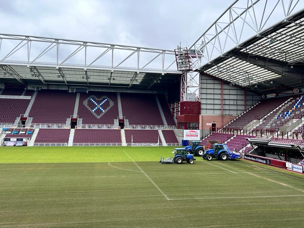 Renovations going well at Heart of Midlothian today as well. 🚜