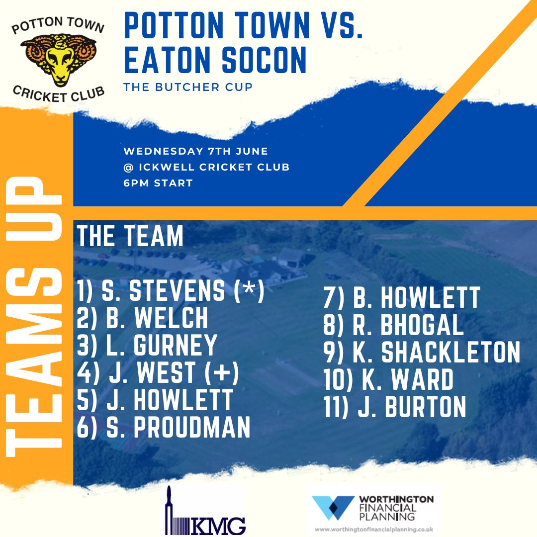 Potton Town C C (@pottontowncc) on Twitter photo Midweek Cricket!
Tonight we travel to @ickwellcc as they stage the final of the Butcher Cup against @EatonSoconCC
We start at 6pm - come down and show your support!
Remember to bring some cash down for the charity collection with <a href="/eastbedscharity/">East Beds π Shield</a> Midweek Cricket!
Tonight we travel to @ickwellcc as they stage the final of the Butcher Cup against @EatonSoconCC
We start at 6pm - come down and show your support!
Remember to bring some cash down for the charity collection with <a href="/eastbedscharity/">East Beds π Shield</a>
