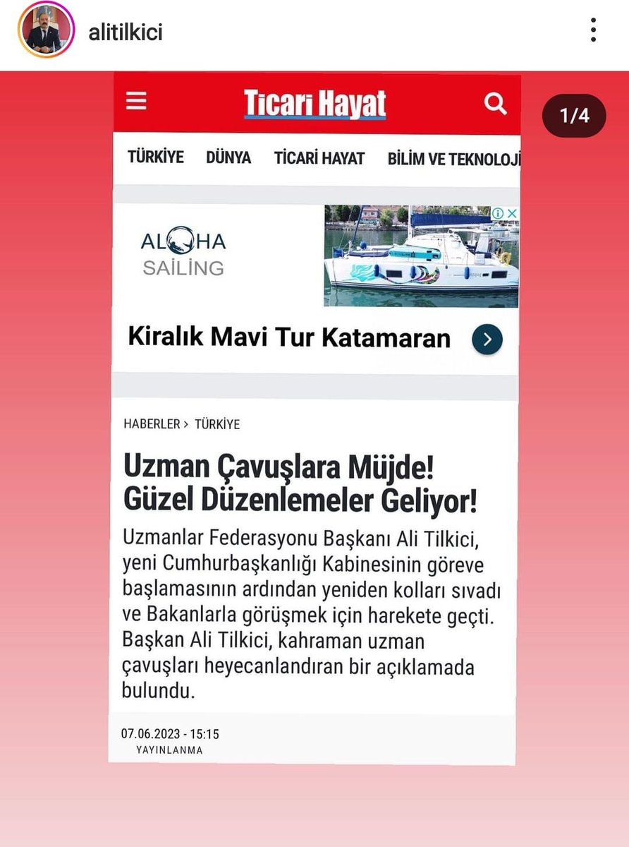 alitilkici38's tweet photo. Kahraman Uzman Çavuşların 37 yıldır süregelen başta kadro olmak üzere mağduriyetlerinin biran önce çözüme kavuşturulması elzemdir
Geçen hergünde binlerce Kahraman,Bu Milletin asil evlatları,fedakar yiğitleri onarılmayacak şekilde mağdur oluyorlar

Sayın Cumhurbaşkanımız @RTErdogan ve yeni Kabineden bizlere verilen sözlerin yerine getirilmesi ve biran önce kahramanların sorunlarına el atılmasını bekliyoruz 
Uzman Çavuşlar Haklarını alana kadar ısrarlı mücadelemiz devam edecektir

Ticari Hayat yayın yönetimi ve çalışanlarına( @ticarihayat )teşekkür ederim 

https://t.co/Z7l2ltAVOT