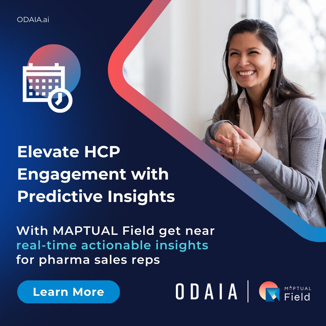 MAPTUAL Helps #PharmaSales Reps Turn Hours into Minutes 🕒

Whether entering a new #territory or looking to grow #marketshare, MAPTUAL Field can help you connect with #HCPs better, faster, and more effectively.

Learn more: odaia.ai/maptual-field-…