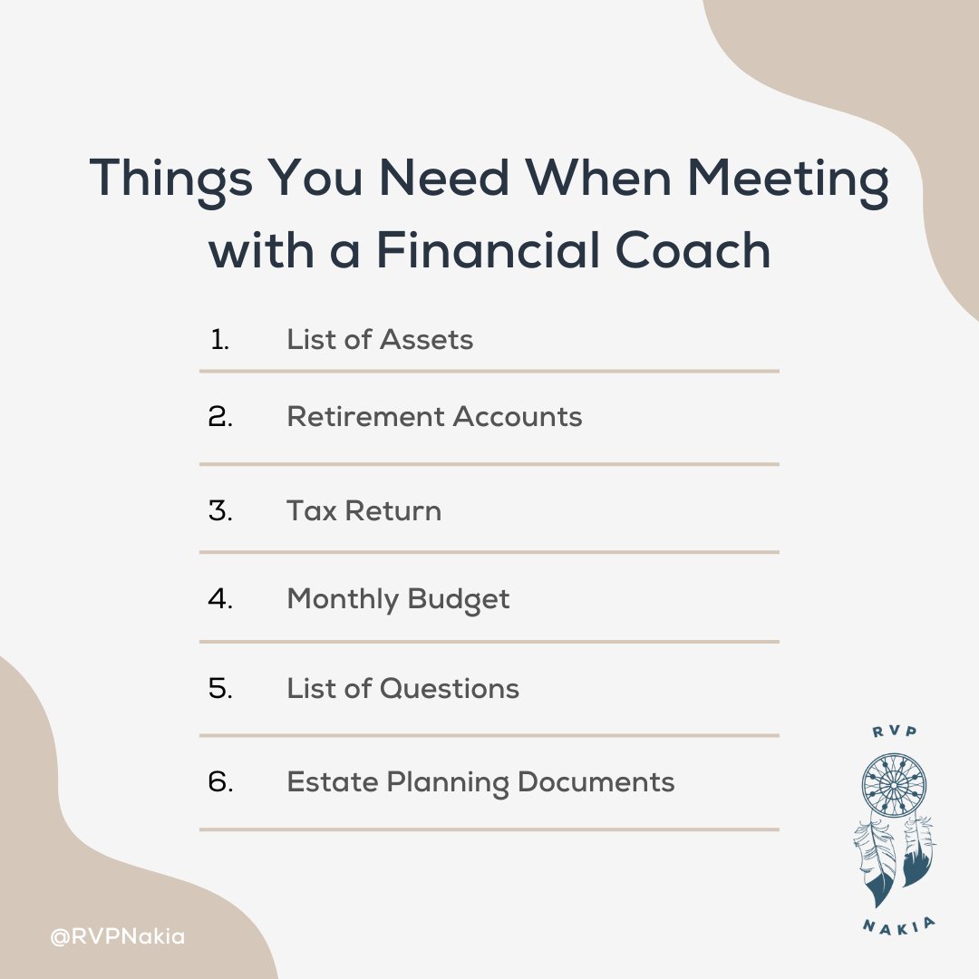 NS43's tweet photo. Working with a financial coach is a very personal relationship. You will be sharing your goals, dreams and fears. To maximize your time plan ahead for the meeting with all the documents you might need and a list of questions. #financialcoach #financialmeeting #RVPNakia https://t.co/ZdUYkcJeLV