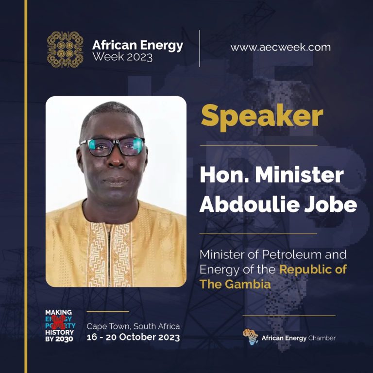 We are proud to announce that Hon. Abdoulie Jobe, Minister of Petroleum and Energy of The Gambia, will be joining us at African Energy Week 2023 in Cape Town, South Africa from October 16-20!

Read more: lnkd.in/dcF33iGm
#AEW2023 #EnergyInvestment
