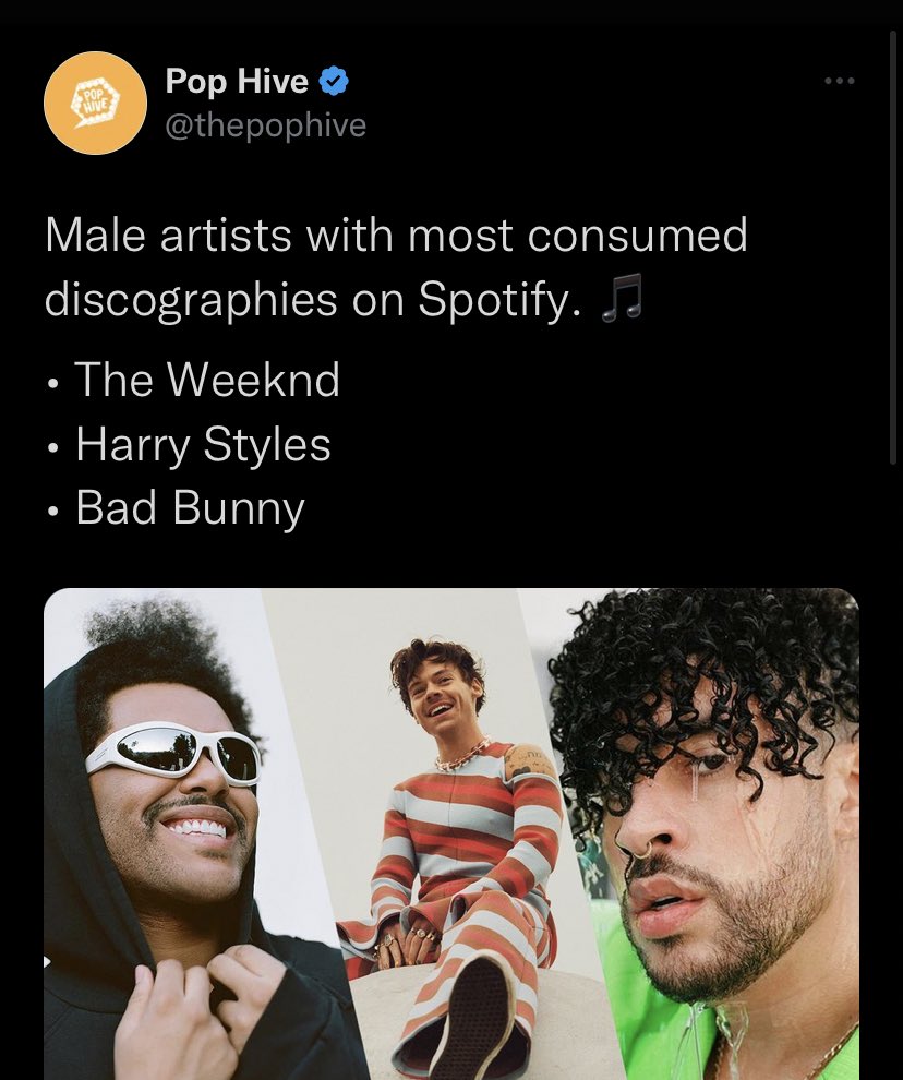 HarryPromote's tweet photo. ppl who talk about his catalog forget he has one of the most consumed discographies on Spotify,he literally sang an unreleased song at Coachella and people knew it. if he wants, he can give a performance. and he can do it with his own songs only or mix it with the band. its his. https://t.co/WYMVEONJn4
