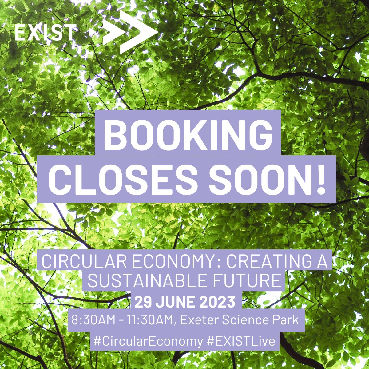 exeterchamber's tweet photo. If you haven't yet booked your tickets to @EXIST_Exeter Circular Economy event on Thursday 29th June at @ExeterSciencePk, you have just 18 more days until bookings close. ๐ฃ๐
๐ซ QUICK! Book your space here: https://t.co/Z84bWrlgpr
#CircularEconomy #EXISTLive #NetZero #STEMM https://t.co/dERejVMwda