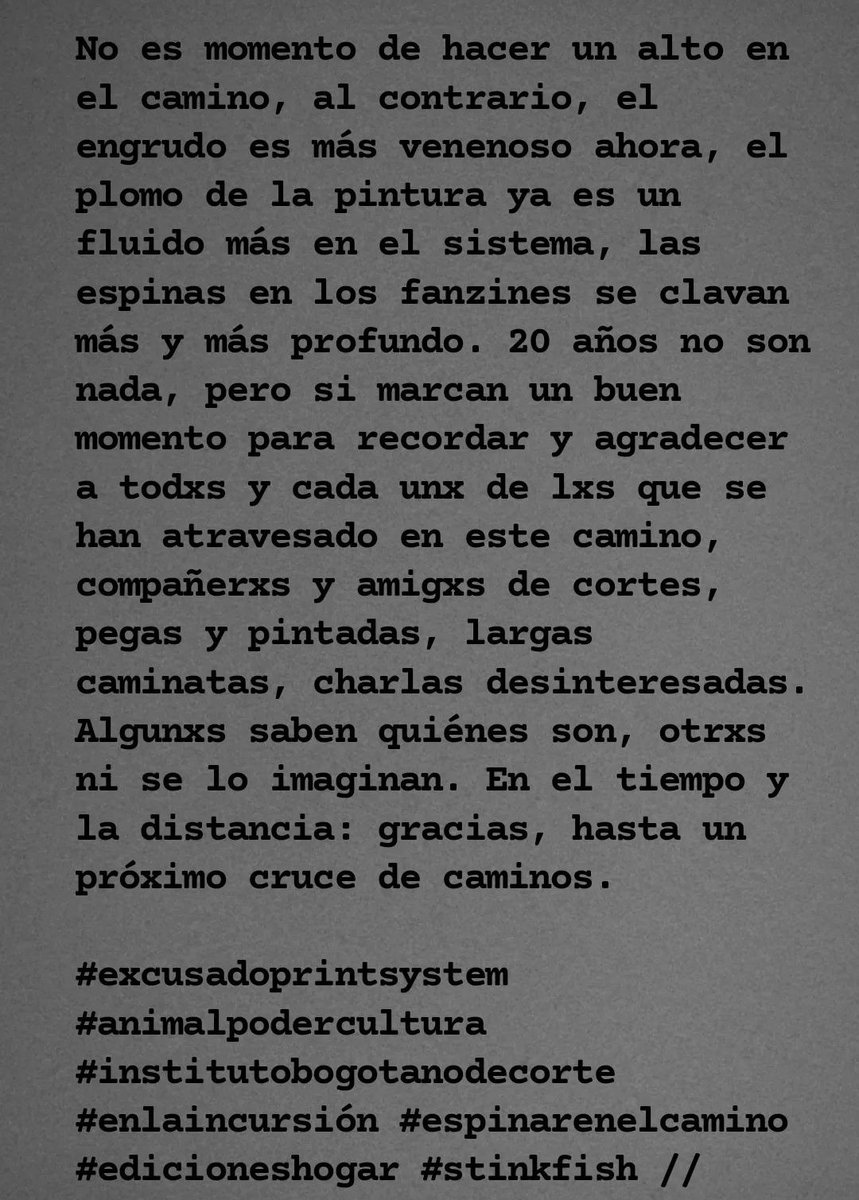 stinkfishstink's tweet photo. Comenzando por el final // #excusadoprintsystem #animalpodercultura #institutobogotanodecorte #enlaincursión #espinarenelcamino #edicioneshogar #stinkfish // https://t.co/OXAPfZVeBw