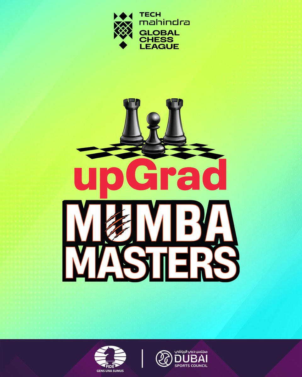 GCLlive's tweet image. Brace yourselves! The upGrad Mumba Masters are here.
#GlobalChessLeague #upGradMumbaMasters #TheBigMove #GCL