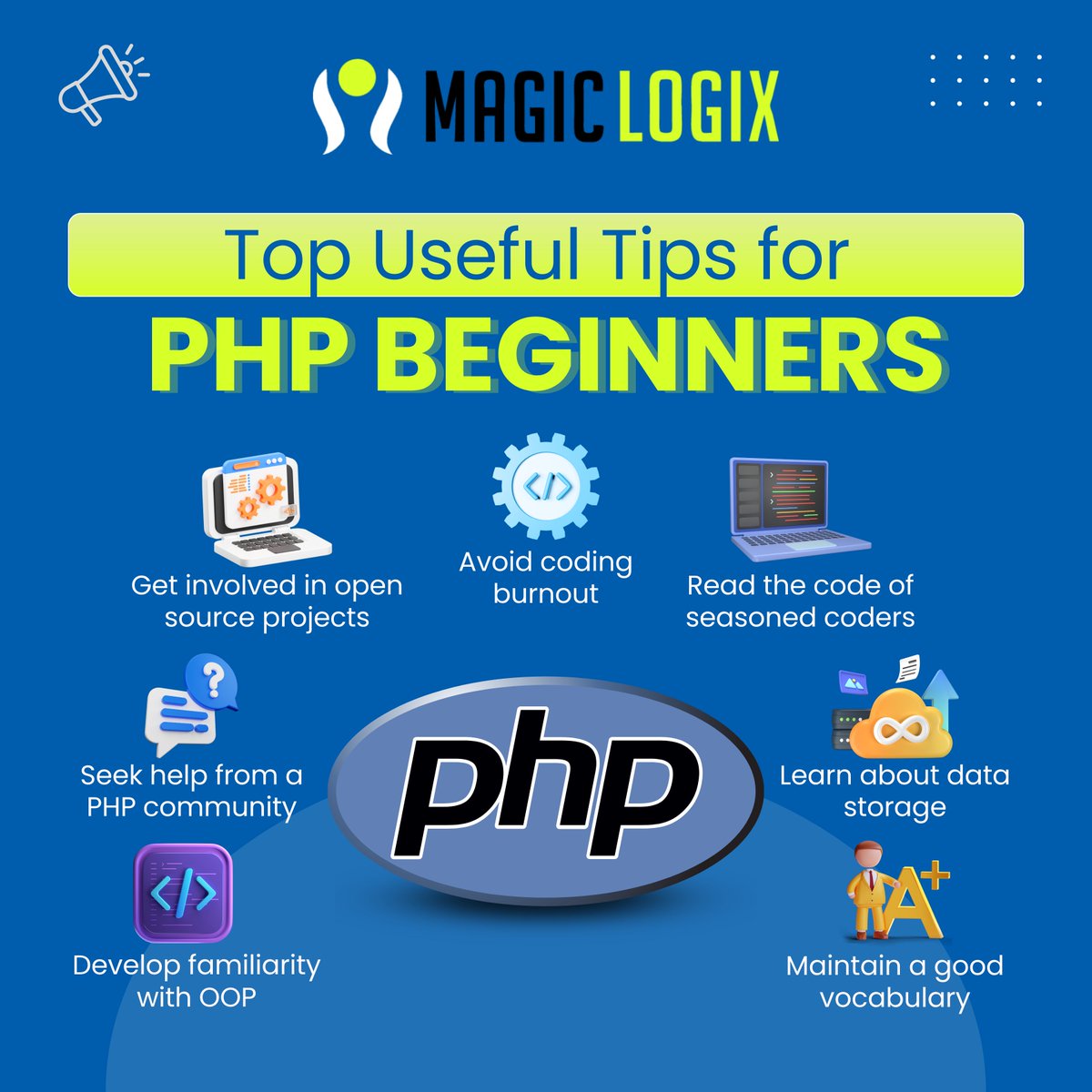 𝗧𝗼𝗽 𝗨𝘀𝗲𝗳𝘂𝗹 𝗧𝗶𝗽𝘀 𝗙𝗼𝗿 𝗣𝗛𝗣 𝗕𝗲𝗴𝗶𝗻𝗻𝗲𝗿𝘀.
#php #oop #phpframework #PHPDevelopment #WebDevelopment #CodeIgniter #PHPCommunity #marketing #marketingtips #digitalmarketing