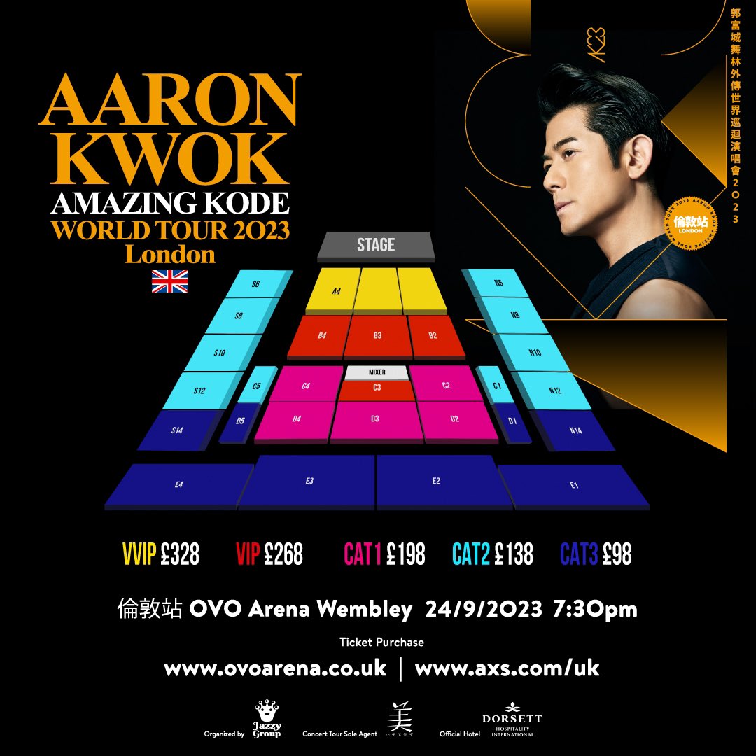 jazzygroup's tweet photo. Don’t miss out! Aaron Kwok’s concert presale tickets will start on 8 September (Thursday) and the public sale tickets will be on 9 September (Friday). Mark your calendars, prepare your electronic devices, get your fingers ready to purchase the concert tickets! https://t.co/W7TGbaUXB1