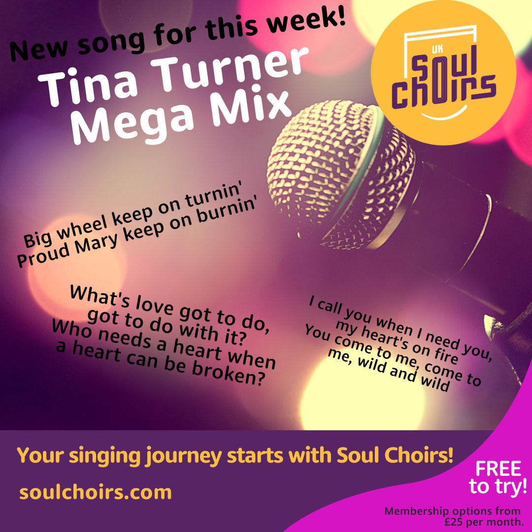 Starting off a new term in a BIG way! Honouring the AMAZING Tina Turner with a fab mega mix put together by our talented choir leaders. Know the words already? Come along & join us FREE to try. Find your local choir: buff.ly/3lNWgVV #TinaTurner #soulchoir #communitychoir