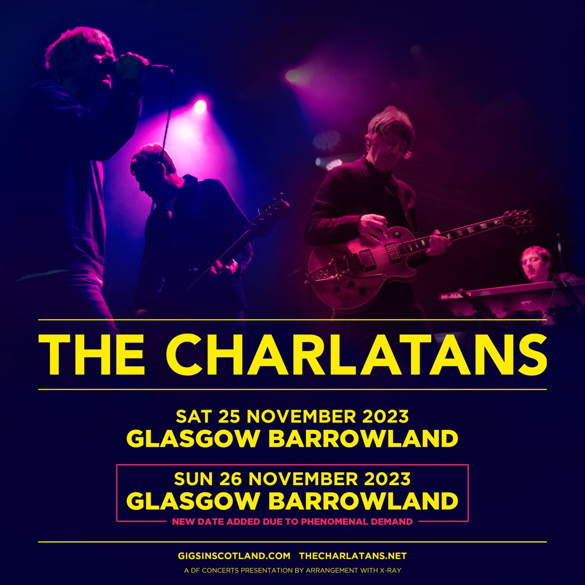 gigsinscotland's tweet photo. EXTRA DATE ADDED » Due to phenomenal demand, @thecharlatans will be playing a second date at @TheBarrowlands this November! 🔥

GENERAL SALE FRIDAY 10AM 🎟️ ⇾ https://t.co/I6jf1MoIFE https://t.co/tIQkMClcGF