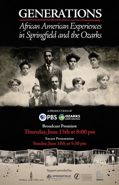 The premier broadcast of “Generations: African American Experiences in Springfield and the Ozarks” is happening June 15th at 8 pm! Don't miss it! More info about this film found here:
news.missouristate.edu/2023/06/06/gen…