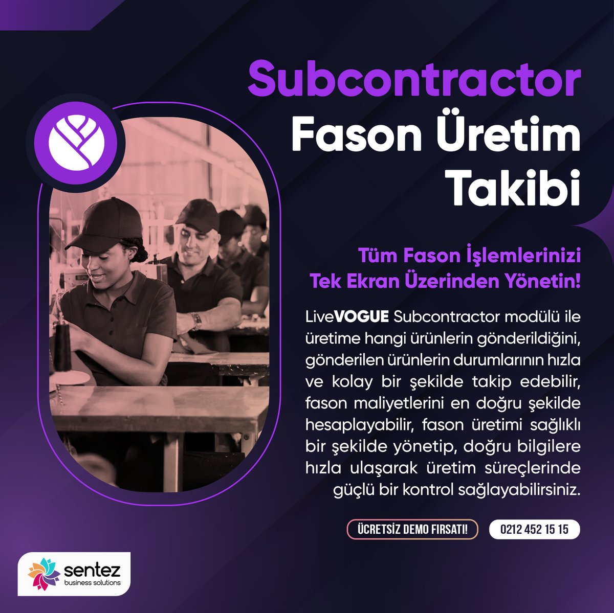 sentezyazilim's tweet photo. LiveVOGUE Subcontractor ile Tüm Fason İşlemlerinizi Tek Ekran Üzerinden Yönetin!
#SentezYazılım #LiveVOGUE #ERP #Fason #Subcontractor #FasonTakip #Konfeksiyon #Tekstil #Üretim https://t.co/YQUCAmvIpn