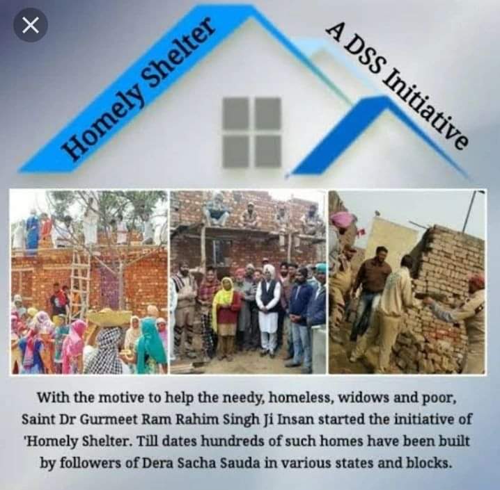#HomelyShelter provides the need for people who want to take relief from #naturedisasters , So by the inspiration of #SaintDrMSG the volunteers of #DeraSachaSauda come front to help them to survive .
#DreamHome
#FreeHomesForNeedy
#HomeForHomeless
#GiftOfHome
#AashiyanaMuhim