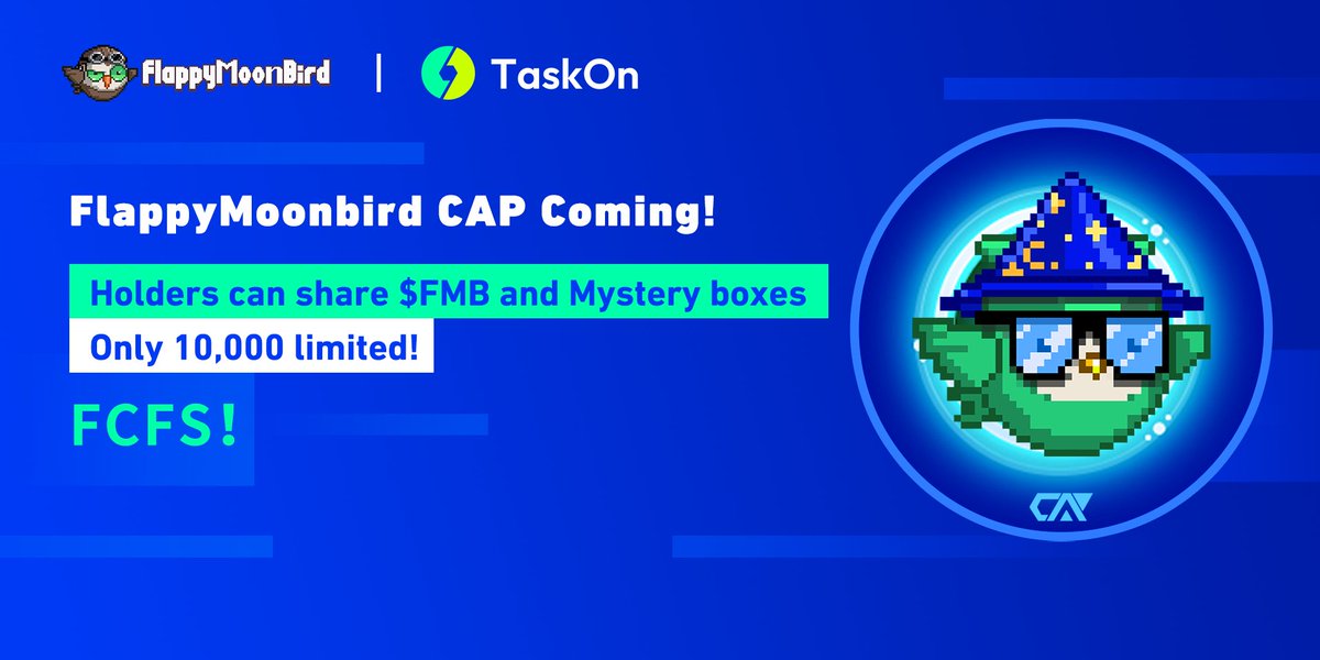 FlappyMoonbird | $FMB | BNBChain (@flappymoonbird) on Twitter photo 🎈 Don't miss #FlappyMoonbird x <a href="/taskonxyz/">TaskOn | Ultimate Web3 Community Growth Platform</a> special #Giveaway.
🎁 10,000 Limited #CAPs to share 1000$FMB and 20 Mystery boxes
⏰ Jun 7th, 09:00 – Jun 15th, 10:00 (UTC)
Act Now👇
taskon.xyz/campaign/detai…
#NFT #Web3 #Airdrop #FlappyMoonbird 🎈 Don't miss #FlappyMoonbird x <a href="/taskonxyz/">TaskOn | Ultimate Web3 Community Growth Platform</a> special #Giveaway.
🎁 10,000 Limited #CAPs to share 1000$FMB and 20 Mystery boxes
⏰ Jun 7th, 09:00 – Jun 15th, 10:00 (UTC)
Act Now👇
taskon.xyz/campaign/detai…
#NFT #Web3 #Airdrop #FlappyMoonbird
