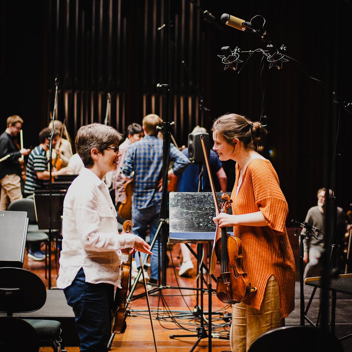 Elise Båtnes and Janine Jansen after a wonderful week of recording in Oslo