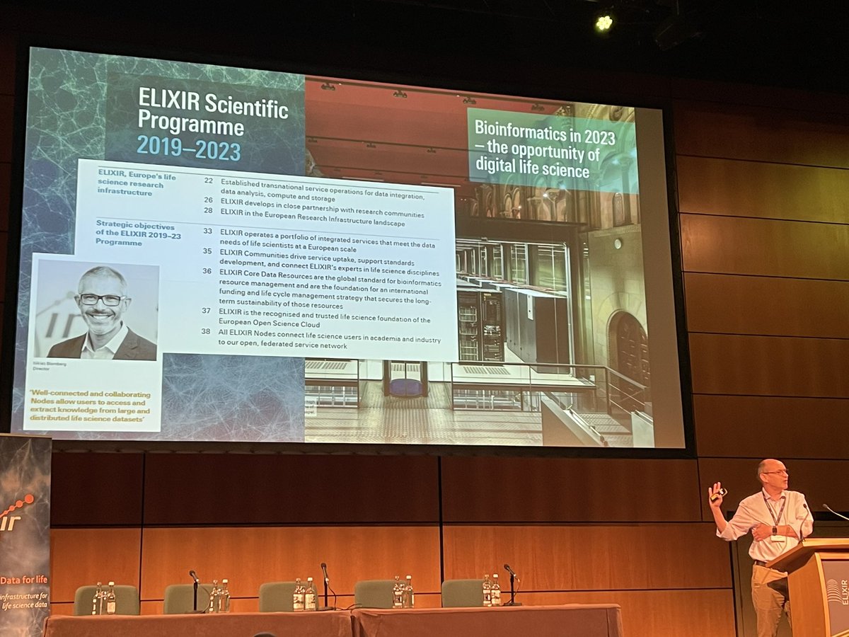 🐾 2023 marks the last year of the ELIXIR 2019-2023 Scientific Programme. In this plenary, speakers from ELIXIR Hub present ⚡highlights,  key outputs, 🤝 international collaborations &amp; experiences in the past 5 years.

#ELIXIR23