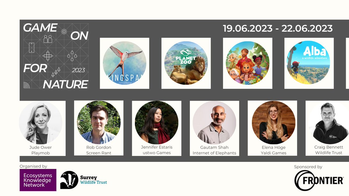 Game On for Nature! 🌲 
Starts 19th June 2023 🚀 

Four days of events including talks, game demonstrations, first-hand accounts of using #games for #conservation, and discussions that you can  participate in!

Get your ticket now: ecosystemsknowledge.net/event/conferen…