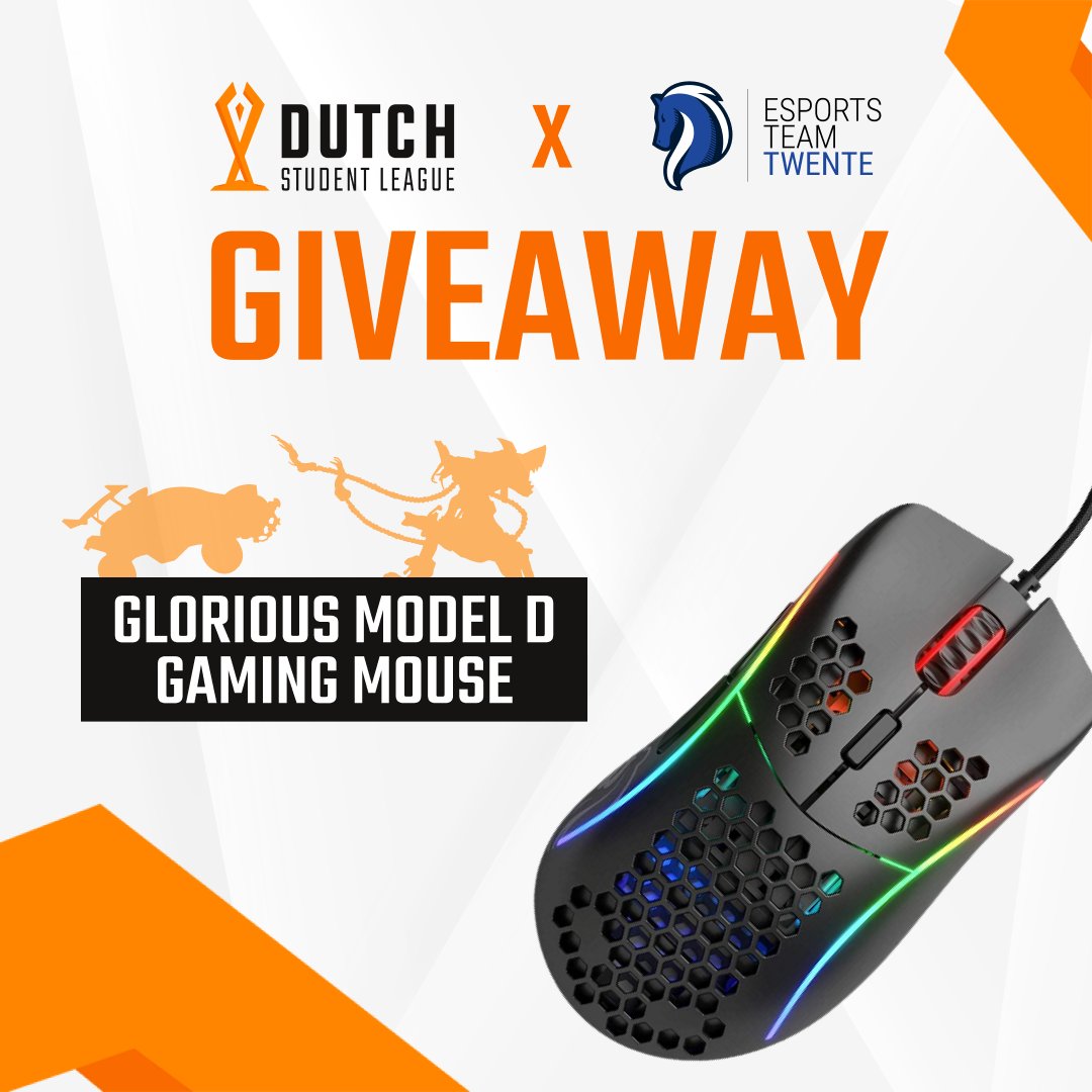 Dear students, together with <a href="/EsportsTwente/">Esports Team Twente</a>, we are hosting a giveaway for a Glorious Model D Gaming mouse! 🙌

How to enter?
✅ Follow <a href="/EsportsTwente/">Esports Team Twente</a>
✅ Follow <a href="/StudentLeagueNL/">Dutch Student League</a>
♻️ Like and retweet this post!

Winner chosen: 21/06