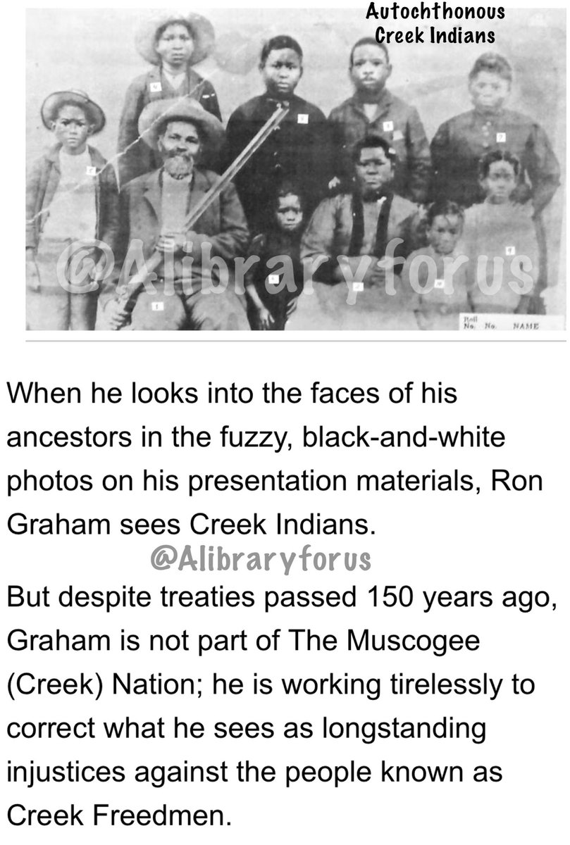 ALibraryForUs's tweet photo. Autochthonous Creek Indians. Theodore Graham is listed on the Dawes rolls but when he attempted to register a member of MCN he was denied.  #Alibraryforus https://t.co/FLmU6YcpVQ