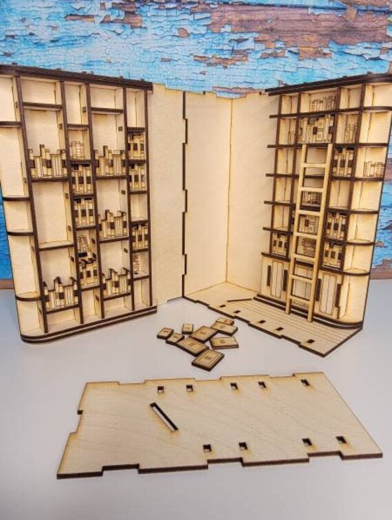 Library Book Nook Shelf Insert- DIY Book Nook etsy.me/3LbtuXd #booknook #bookends #alleybooknook #minialley #bookshelfdiorama <a href="/etsymktgtool/">Etsy Marketing Tools</a>