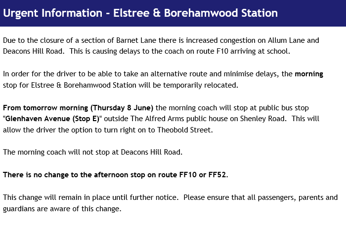 HabsTransport's tweet photo. Important information for Elstree passengers https://t.co/QNJ2qefGL9