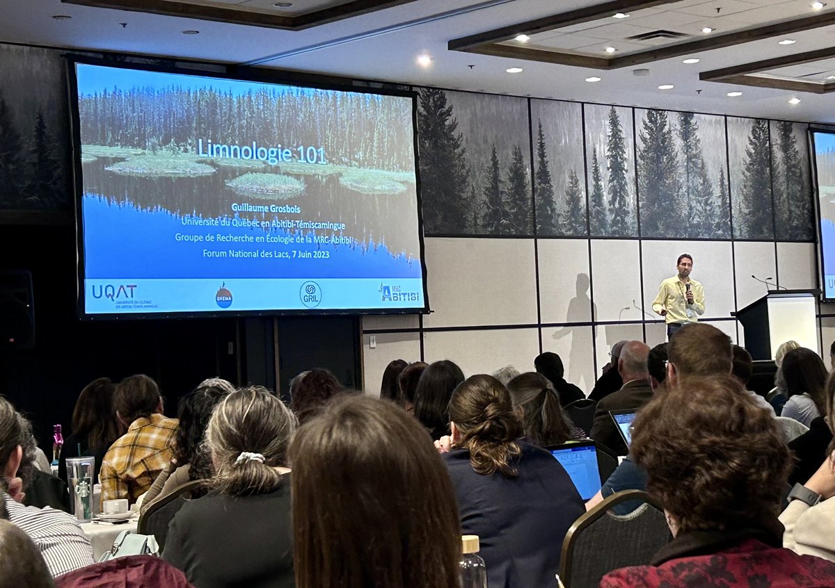 GRIL_Limnologie's tweet photo. Et c’est un départ pour le 4e Forum national sur les lacs! 
Limnologie 101 avec le membre du GRIL @BraboisGui @UQAT 
@RNCREQ https://t.co/RIHoEu2PQk