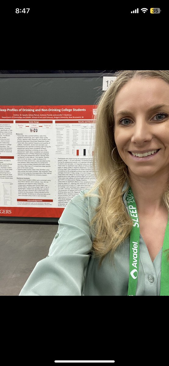 RutgersSleepLab's tweet photo. Sleep Lab Director Dr. Andrea Spaeth presented this past weekend at the annual SLEEP Meeting in Indianapolis, IN!! Another amazing accomplishment added to her extensive list! Go Dr. Spaeth!!!🎉🥳 #rutgerssleeplab #SLEEP2023 https://t.co/bmDPEVqzLy