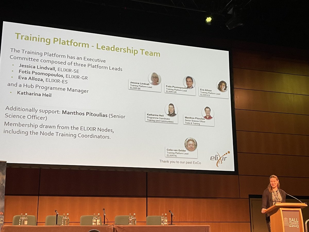ELIXIREurope's tweet image. @Ka_Heil on the #ELIXIRCommunity activities and #TrainingPlatform.
✨ 2019-2023 Programme: 12 Community Implementation Studied & 7 Community-led Implementation Studies.
🎯ELIXIR Training Infrastructure will be a trusted life science training foundation across Europe.
#ELIXIR23