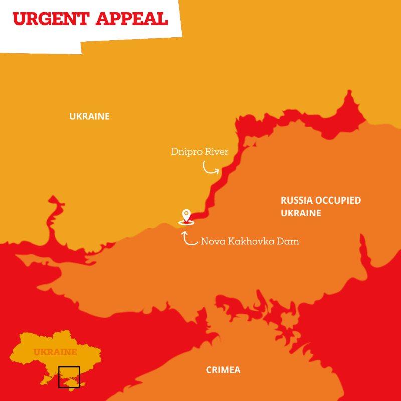 christian_aid's tweet photo. ‼️URGENT APPEAL
Devastating floods forced thousands of people to leave their homes after the #NovaKakhovkaDam in #Ukraine was blown up. The full impact of rising water along both sides of the frontline Dnipro river has yet to be seen but it could be an environmental disaster.