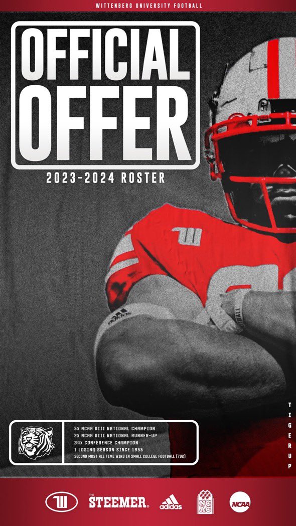 connermoser1550's tweet photo. Glad to announce I have received my first football offer from Wittenberg University after a great camp. Thanks to @JimCollins_FB and @rocanthony_ .
@fairfieldfb @MatthewTyla @Montgomery1093 https://t.co/6sTr834i5f