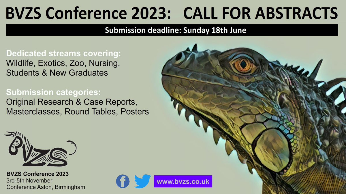 Due to popular demand, call for abstracts deadline EXTENDED to Sunday 18th June! #BVZSConference2023