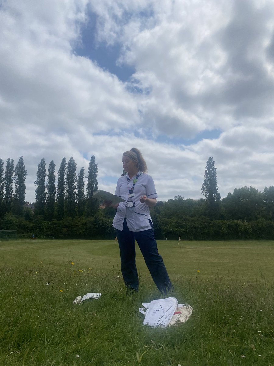 Lauren_OT's tweet photo. Room cancellations do not stop our learning, very frustrating but the show must go on! @prilly84 delivering a #dementiafriends session to our #StudentOTs outdoors! Thank you so much April&amp;students for being so flexible and adaptable-true OT values! @TeamNUH @NUHTherapies https://t.co/u1rC6j437W