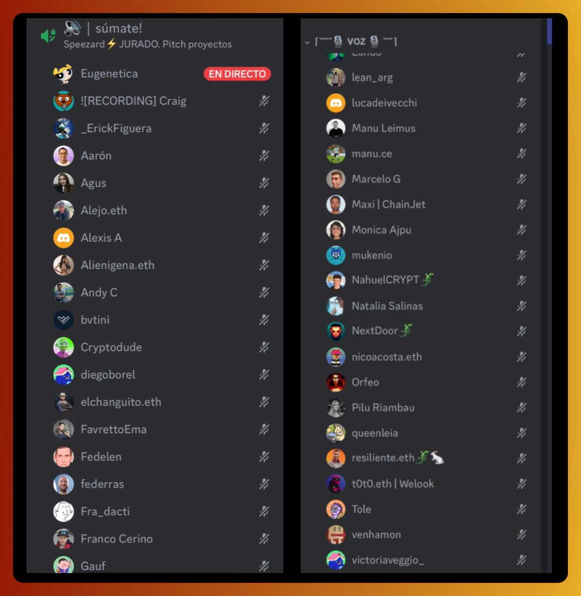 Resilientes_W3's tweet photo. Hola!! 👋🏻
Queríamos agradecer a la comunidad de builders, mentores y a los Jurados. 👏🏼👏🏼
Ayer en el Discord de Resiliente tuvimos un Pitch Day increible de los proyectos de @Speezard_W3
50 personas escuchando y dando Feedback!!
Comunidad Minima Viable - Nuestro diferencial! 🚀 https://t.co/HKxpTHH2qT