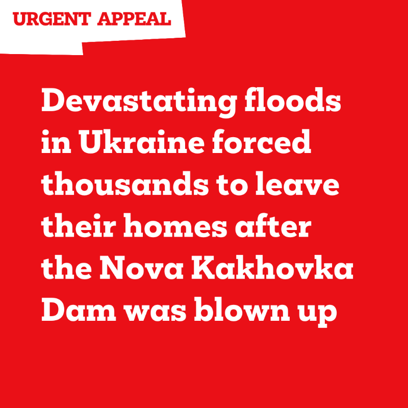 christian_aid's tweet photo. ‼️URGENT APPEAL
Devastating floods forced thousands of people to leave their homes after the #NovaKakhovkaDam in #Ukraine was blown up. The full impact of rising water along both sides of the frontline Dnipro river has yet to be seen but it could be an environmental disaster.