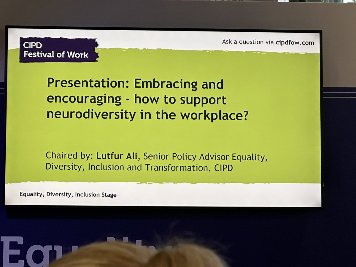I in 7 people are neurodivergent. 
The “normal way of doing things” doesn’t always get the best out of our people. #FestivalOfWork #cipd