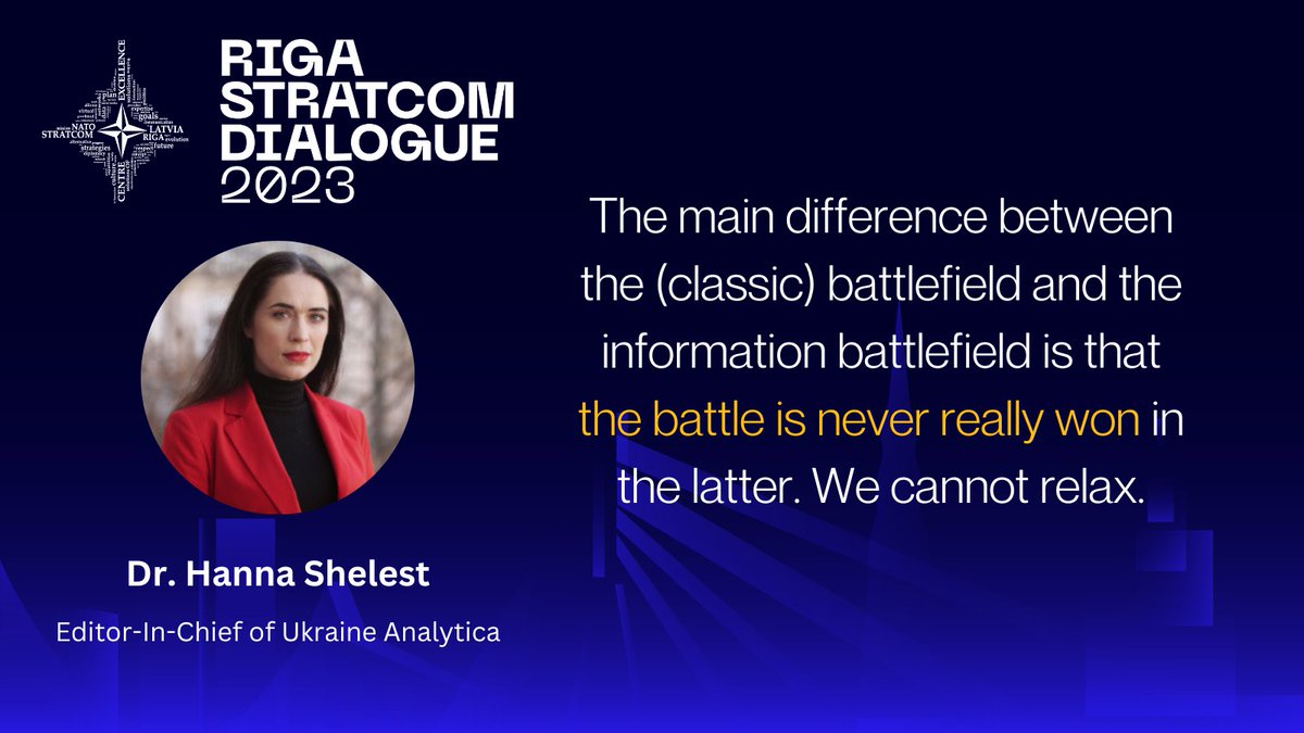 Dr. Hanna Shelest of @ua_analytica had this to say at the #RigaStratComDialogue #Disinformation #Propaganda #RussiaUkraineWar