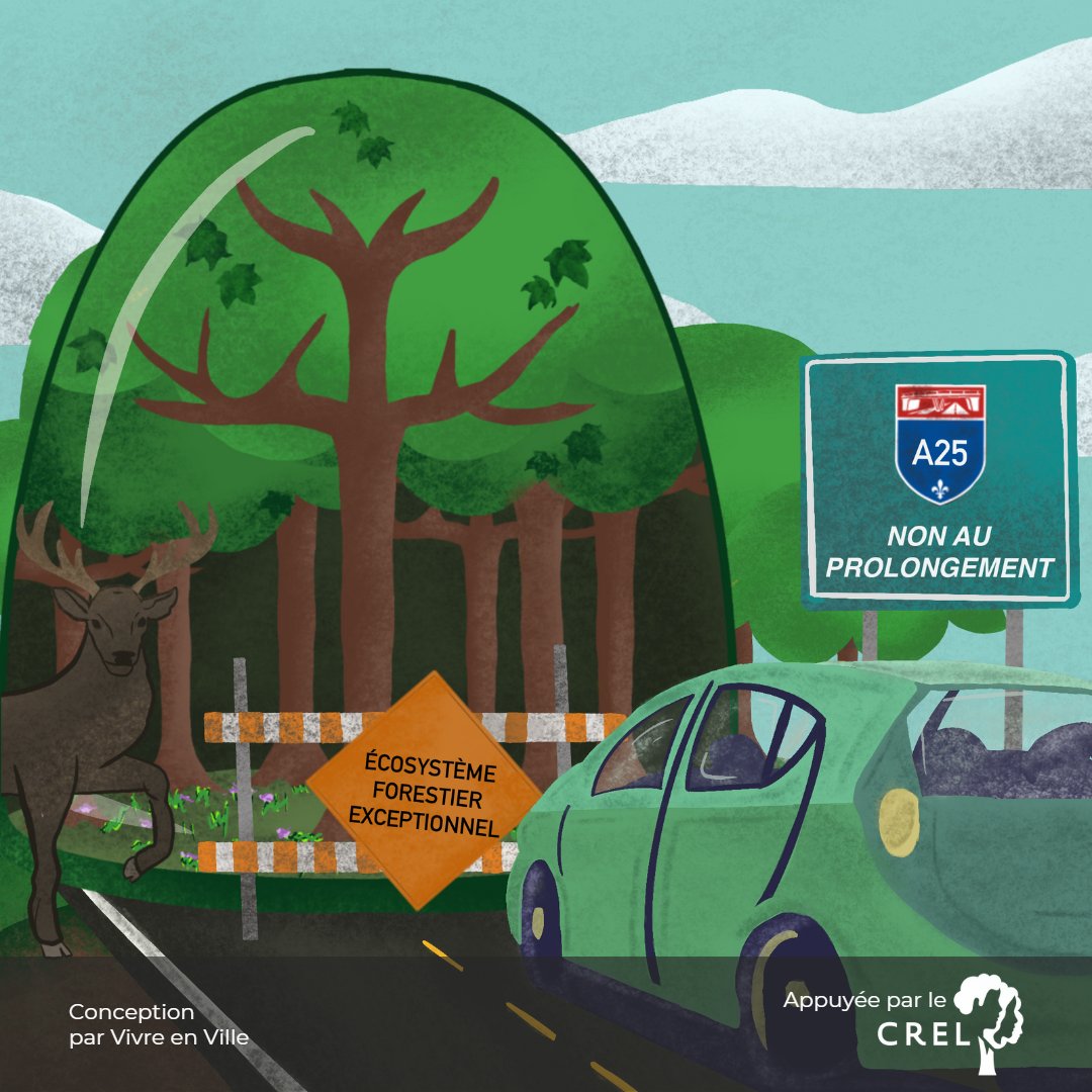 ✔️ Oui à une population et un #environnement en santé ! 🚫 Non à la #pollution causée par le
prolongement de l’A25. 

L’augmentation de la capacité routière implique la perte de milieux naturels d’exception et de 25 milieux humides. #NonA25 #PL66 

<a href="/GGuilbaultCAQ/">Geneviève Guilbault</a>  <a href="/LC_Thouin_CAQ/">Thouin Louis-Charles</a>