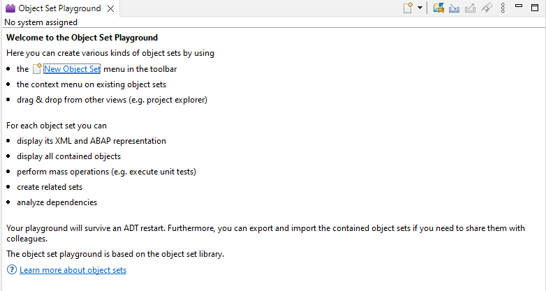 Since today there is a new kid in the #ADT family called the #ABAP Object Set Playground. Perfect to analyze dependencies between software artifacts. Give it a try e.g. on our #SAPBTP trail systems
