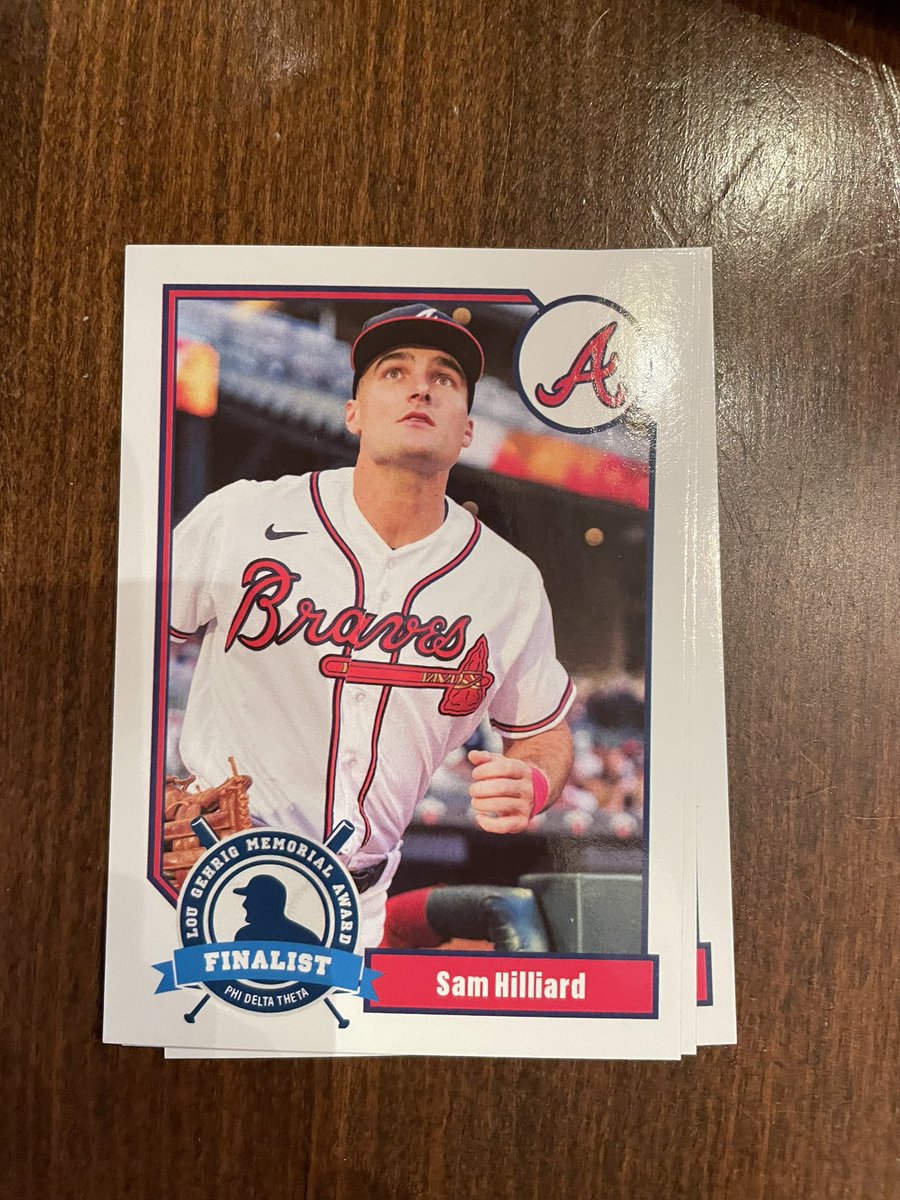 Stadium gave away these Sam Hilliard Lou Gehrig memorial award finalist cards last night. 

I’m selling 2 for $10 PWE each, all proceeds will be donated to the ALS Hope Foundation through my work, which will match the donations.