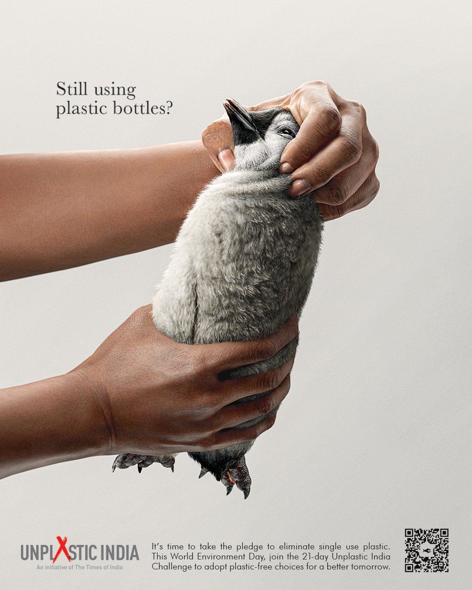 Arjun75's tweet photo. Kill plastic because plastic kills! It’s time to trash single use plastic and go for environment friendly alternatives. ‘Unplastic India’ aims to make our nation plastic free.   #WundermanThompsonSouthAsia #UnplasticIndia #KillPlastic #EnvironmentDay #NoPlastic #TimesOfIndia https://t.co/bLhvkIdbLG