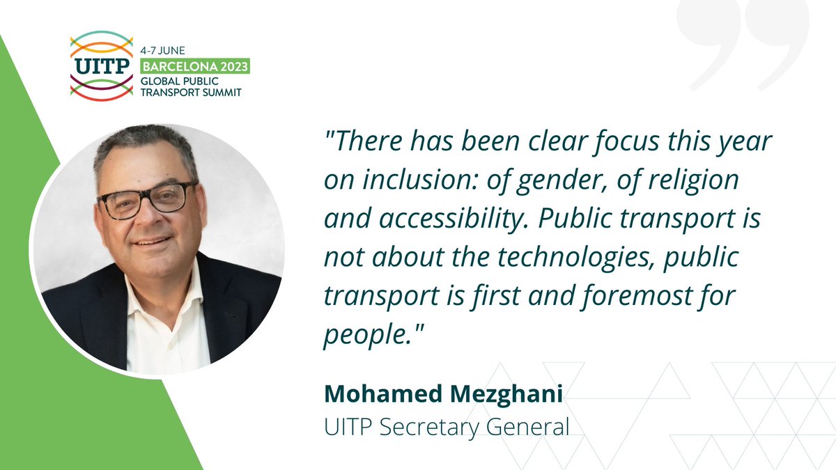 UITP Secretary General, Mohamed Mezghani, opens the Closing Ceremony on the final day of the #UITPSummit. He acknowledges the global representatives present at the UITP Summit. From North-and Latin America, to Ukraine and Africa.

#UITP2023