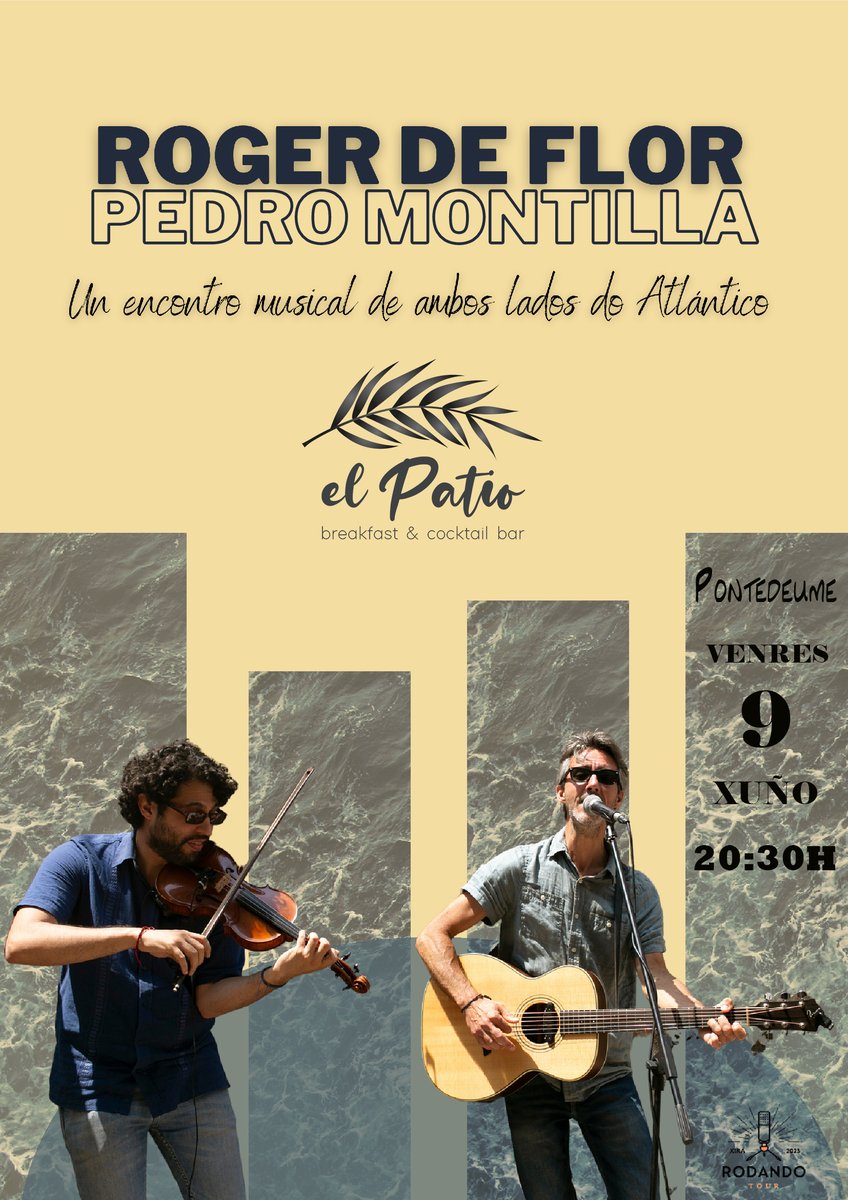Roger_de_Flor's tweet photo. Esta próximo fin de semana compartiremos a nosa música en El Patio #Pontedeume e no festival Arte na Rúa, organizado pola Galería Beatriz Seijo #SantiagodeCompostela. Aquí  vos deixo o cartel do venres e o programa de actividades do sábado, con toda a info. Saúde https://t.co/InfY8Hx0cD