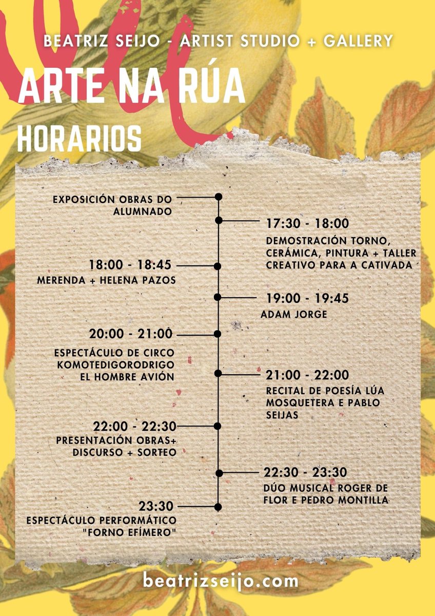 Esta próximo fin de semana compartiremos a nosa música en El Patio #Pontedeume e no festival Arte na Rúa, organizado pola Galería Beatriz Seijo #SantiagodeCompostela. Aquí  vos deixo o cartel do venres e o programa de actividades do sábado, con toda a info. Saúde