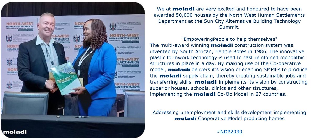 #moladi #housingproject #empowerPEOPLE #RDP #Technology #plasticformwork #formwork #pioneers #housing #NorthWest #DHS #HousingForAll #HennieBotes #MariusLotter #cooperative #contractor #builder #innovation