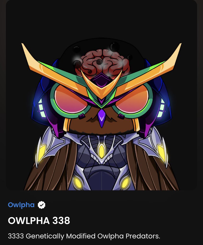 Bagged an <a href="/OwlphaNFT/">OWLPHΛ</a> 
Art is 💯 and good vibes multipler is 2x 

#hoot #polygonnfts