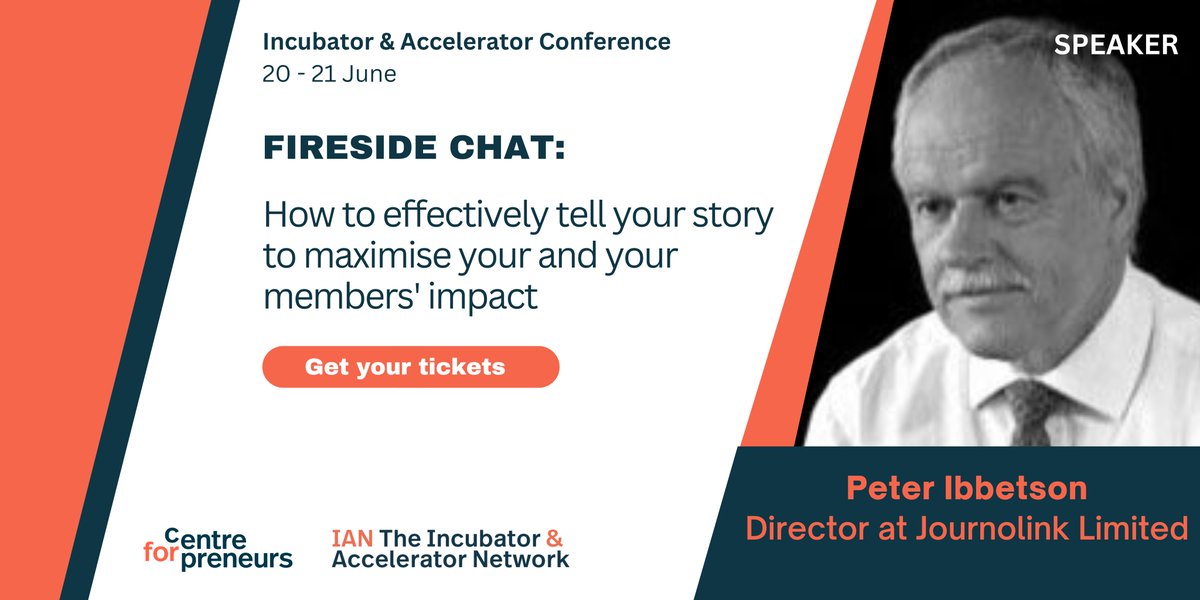 The Incubator & Accelerator Network (@cfe_ian) on Twitter photo We're excited to announce that <a href="/PeterIbbetson1/">Peter Ibbetson</a>
(Director at Journolink Limited) will be joining our fireside chat at our annual Incubator & Accelerator Conference.
Happening 20-21 June.
Learn more + get your tickets: lnkd.in/eqhsTinP We're excited to announce that <a href="/PeterIbbetson1/">Peter Ibbetson</a>
(Director at Journolink Limited) will be joining our fireside chat at our annual Incubator & Accelerator Conference.
Happening 20-21 June.
Learn more + get your tickets: lnkd.in/eqhsTinP
