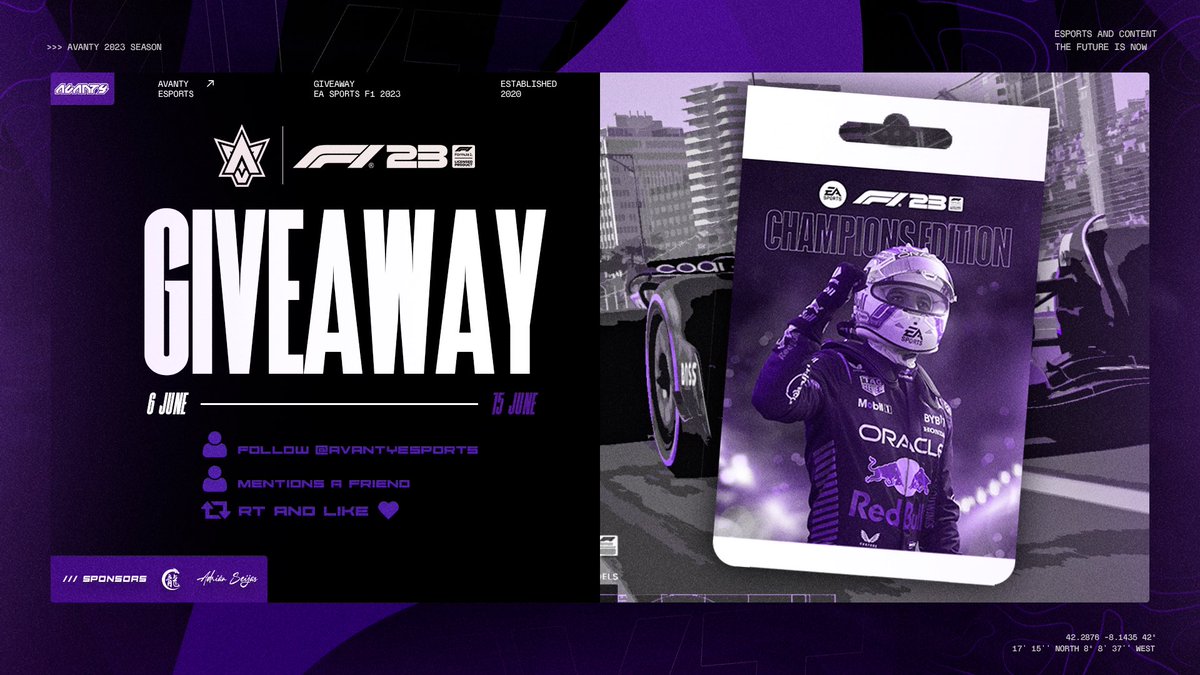 AvantyEsports's tweet photo. 🚨 INTERNATIONAL GIVEAWAY 🚨

Consigue gratis el #F123 para cualquier plataforma. 

Para participar: 
1. Dar RT y FAV ↩️❤️
2. Mencionar a un amigo 🫂
3. Seguir a @AvantyEsports ⬅️

El ganador se anunciará el día 15 de Junio 🗓️
Suerte! 🍀 

#GOAVT #F123 https://t.co/NTICgpwaaz